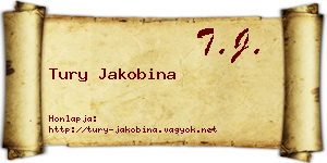Tury Jakobina névjegykártya